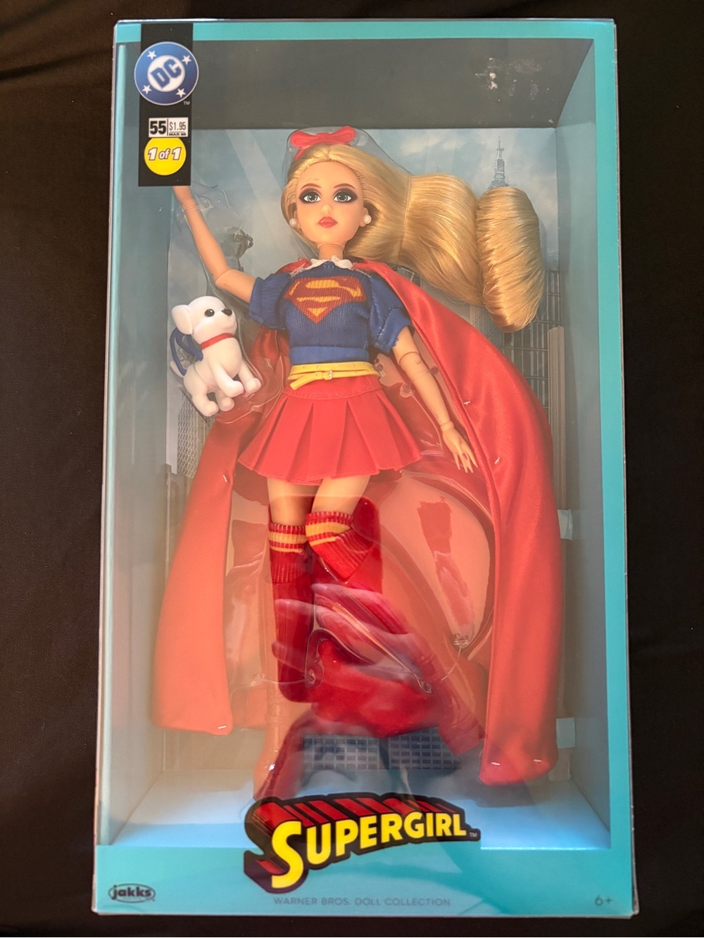 DC Supergirl Fashion Doll in Red & Blue Hero Outfit
